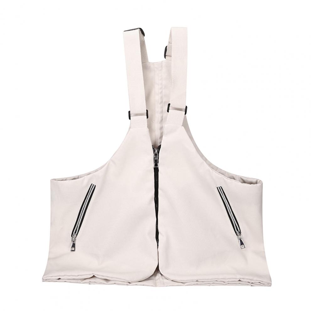 Men Waistcoat Bag Adjustable Shoulder Straps Zipper Pockets Cargo Tops Canvas Bag Vest-Style Backpack with Large Capacity