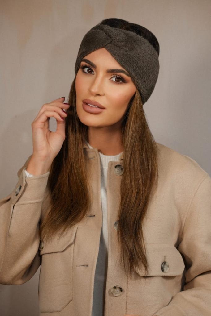 Women' Winter Fluffy Headband Brown Kamea - Yoshi