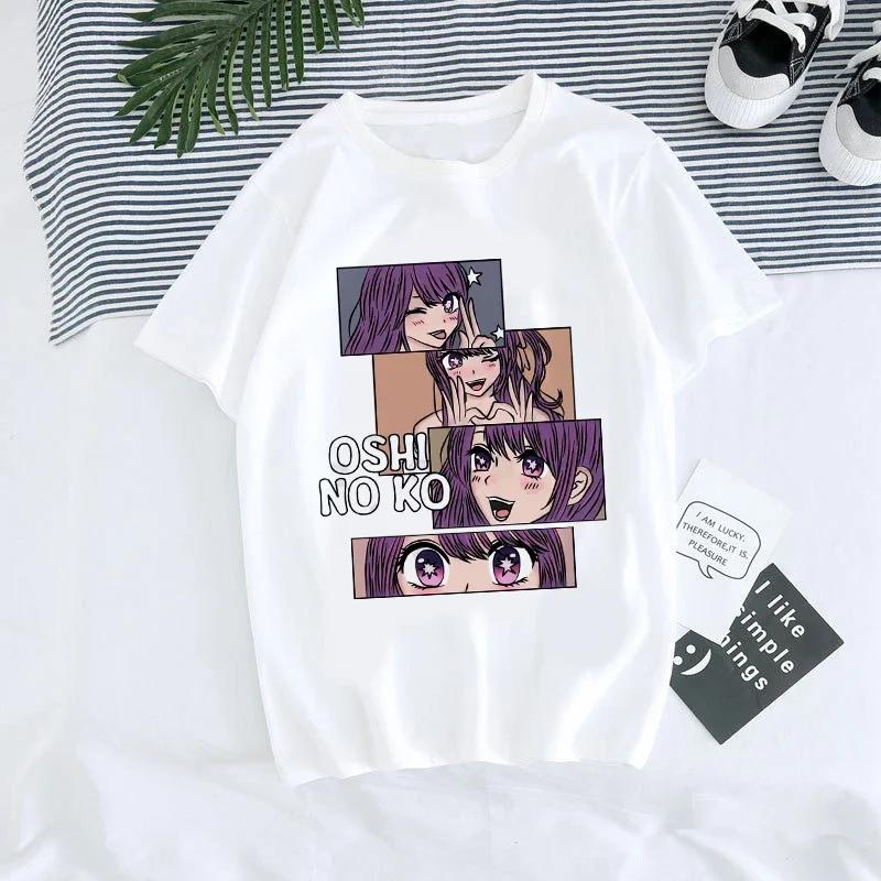 Fashion Women T-shirt Manga Anime Oshi No Ko Harajuku Ullzang T Shirt Female Ai Ruby Akane Aquamarine Hoshino Clothes Tops