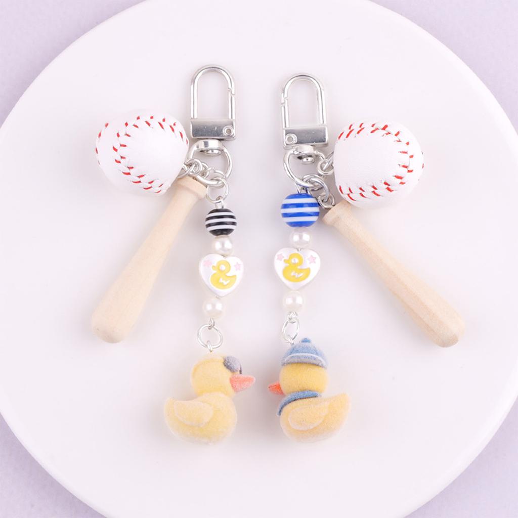 Cute Yellow Duck Keychain Sports Style Adorable Design Lightweight Ideal Gift For Young Women And Cartoon Lovers