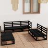 Day and Night - Day and Night Garden Furniture Set 7 Pieces Black Solid Pine Wood