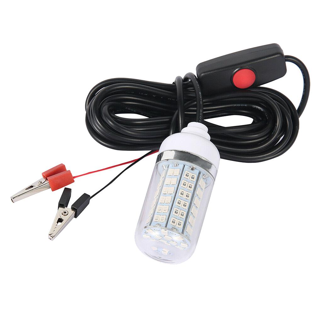 2x 12V 108 LEDs Submersible Fishing Light Underwater Fish Lamp with 5m Cord And Boat