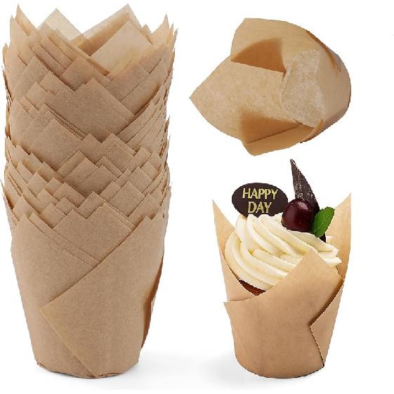 200pcs Tulip Cupcake Liners, Standard Greaseproof Paper Baking Cups Muffin Liners Holders Perfect for Bridal Showers, Baby Showers, Birthday Parties,