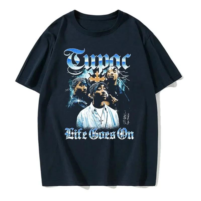 

Men s Short Sleeved Fashion Rap Singer Tupac 2Pac Printed Top Harajuku Printed T-shirt Casual Basic O-neck T-shirt 4XL