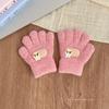 Children's gloves winter thickened infants and young children cold and warm children five-finger boys and girls knitted finger gloves