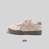 Women's Pink Retro Canvas Training Shoes - Spring/Autumn Trendy Style with Thick Sole and Comfortable Design, 2025 Collection