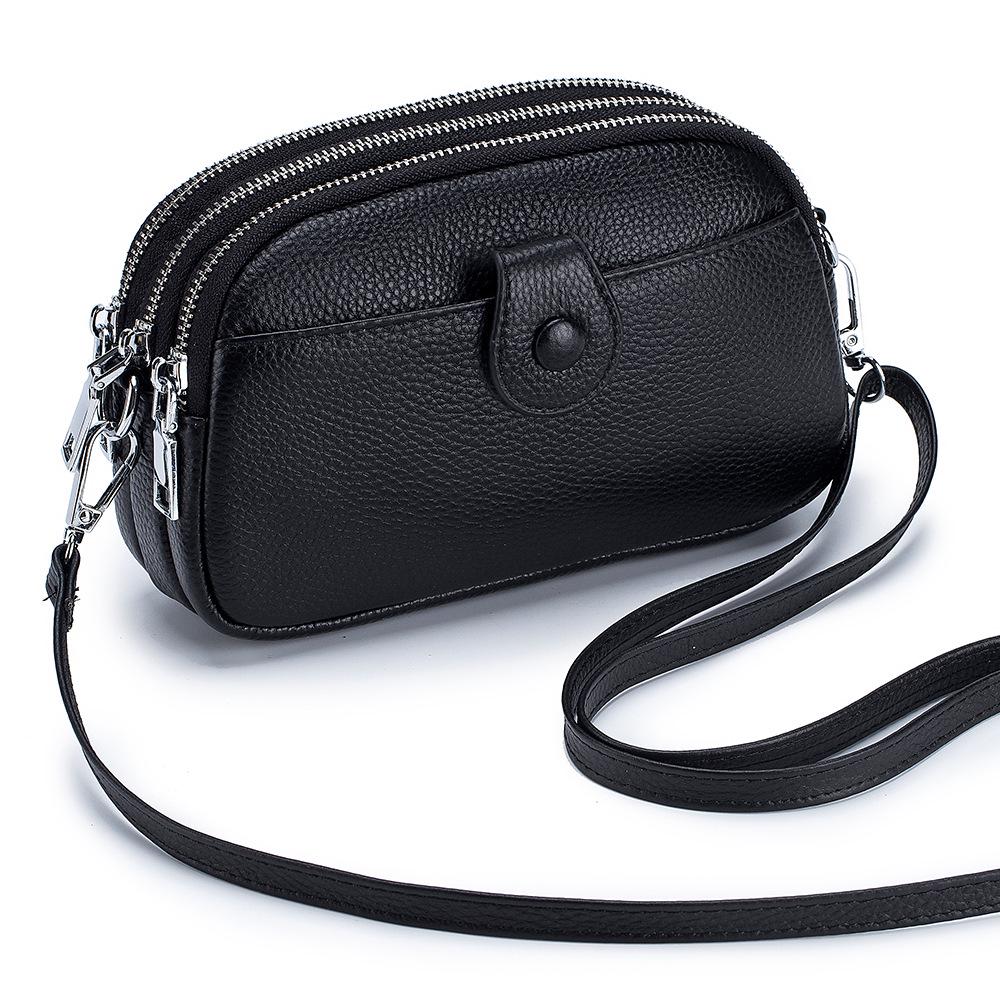 Women's Genuine Leather Mini Crossbody Bag - Large Capacity, Fashionable Phone & Mommy Bag