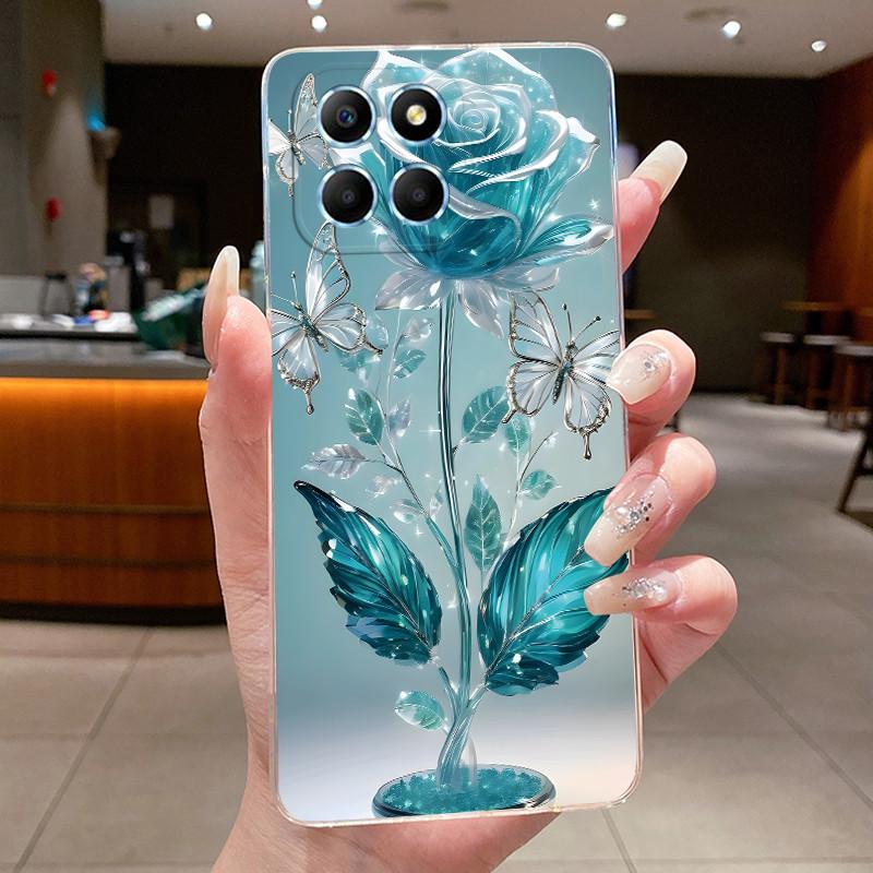 Phone Case For Honor X6 4G/X6S 4G/70 Lite/Play 30M/Honor X8 5G Butterfly Protective Casing Transparent Soft Silicone TPU Cover