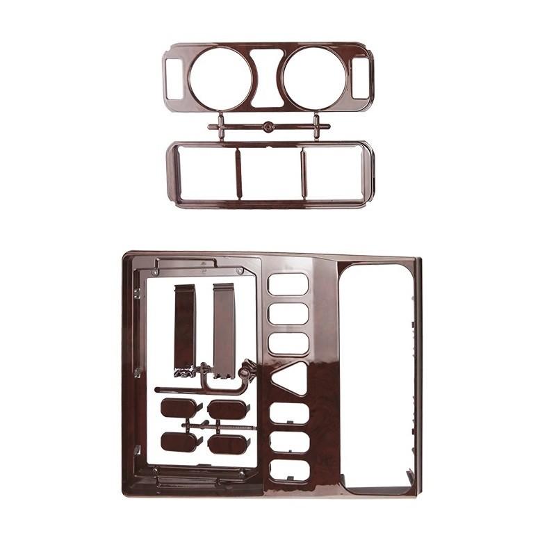 Car Radio Fascia For E-Class W210 1994-2003 Stereo Panel Dash 9  Frame 2 Din Android Face Trim Kit Peach Wood Color