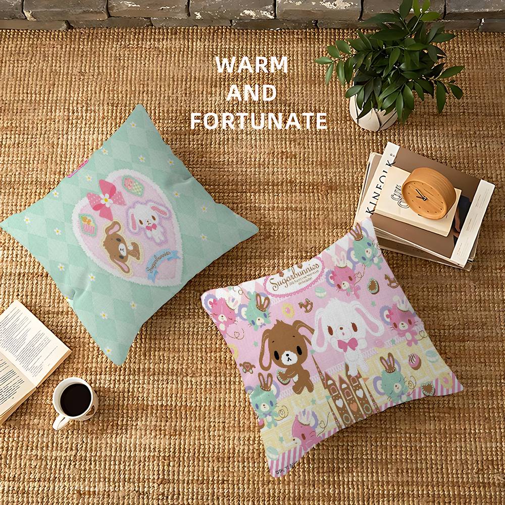 Cartoon Niedliche S-Sugarbunnies Kissenbezug Kissenhülle Deko Kissenbezug Bedruckter Kissenbezug für Sofa