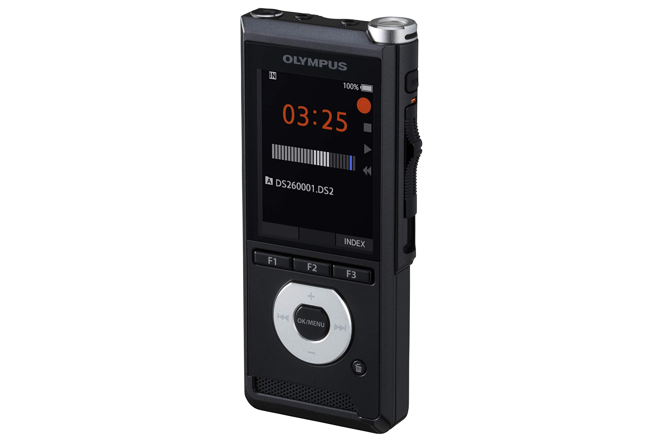 

Цифровий диктофон Olympus DS-2600 із повзунковим перемикачем і програмним забезпеченням для керування диктуванням, DSS Pro, MP3, PCM, USB, слот для зовнішньої SD-карти + внутрішня пам’ять