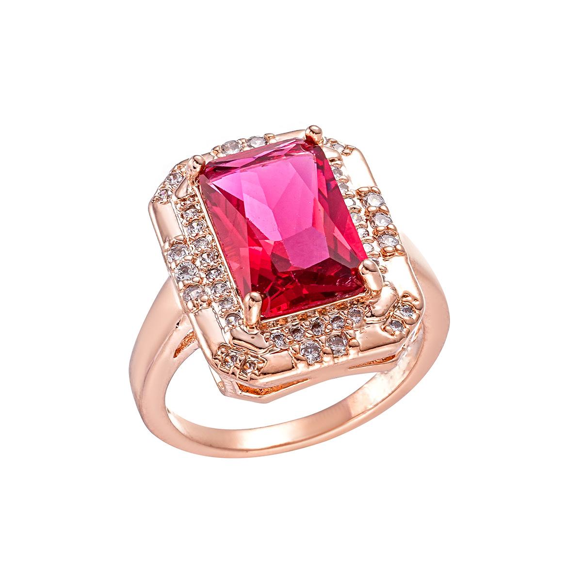 

Classic Retro Women s Rose Red Zircon Ring: European & American Style Wedding Statement Jewelry Size 9 розы красного