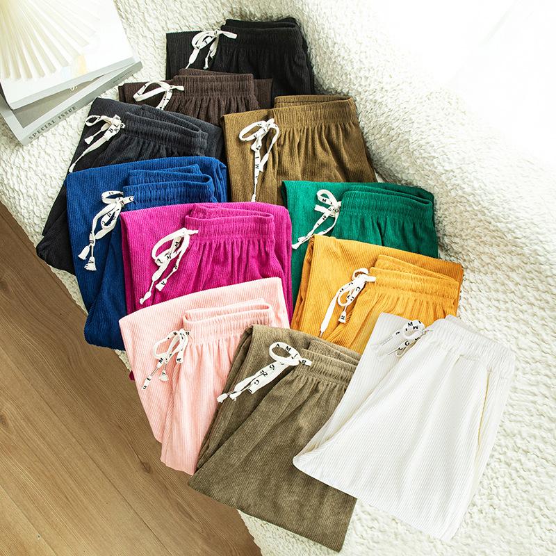 Corduroy Pant Autumn and Winter High-waisted Draped Dragging Trousers Casual Wide-legged Trousers