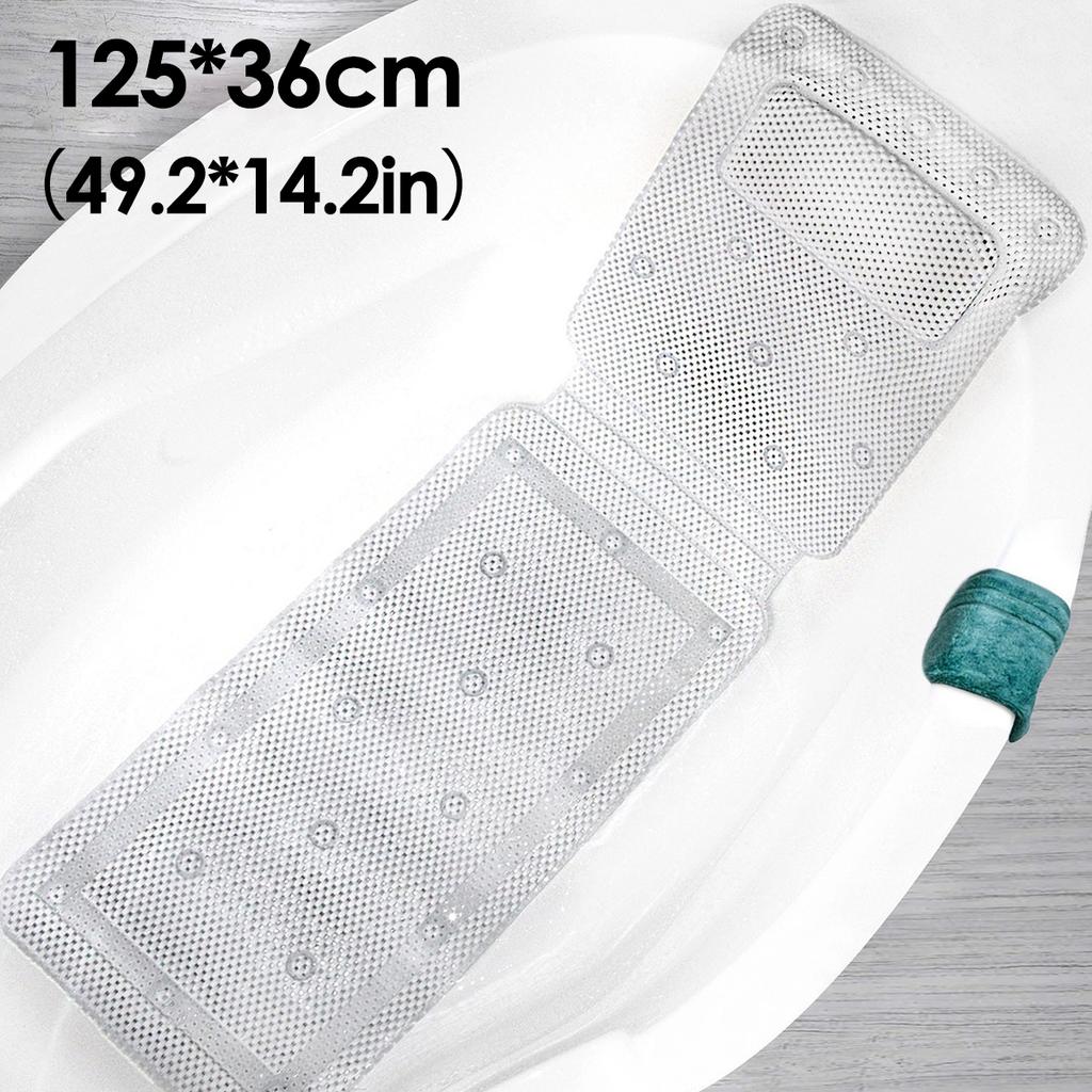 Full Body Bath Cushion Bath Pillow for Head and Neck Rest Bathtub Pillows with 30 Non-Slip Suction Rest Your Head and Neck