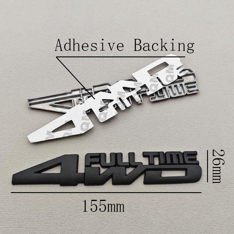 1PC 3D Metal Car Logo 4WD FULL TIME Sticker Fender Side Both  Rear Trunk Badge Emblem Decal For Toyota JEEP Ford Subaru Nissan