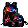 Trendy Popular Novelty game pad 3D Printed 3pcs/Set student School Bags Travel Notebook Backpack Crossbody Lunch bag Pencil Case