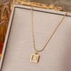 Retro Cat's Eye Square Titanium Steel Necklace - Women's High-End Clavicle Choker, Non-Fading