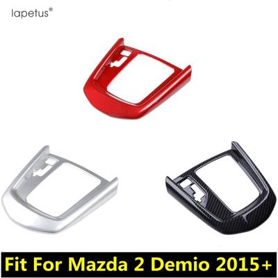 Central Control Gear Shift Panel Frame Decoration Cover Trim For Mazda 2 Demio 2015- Red / Carbon Fiber Interior Accessories