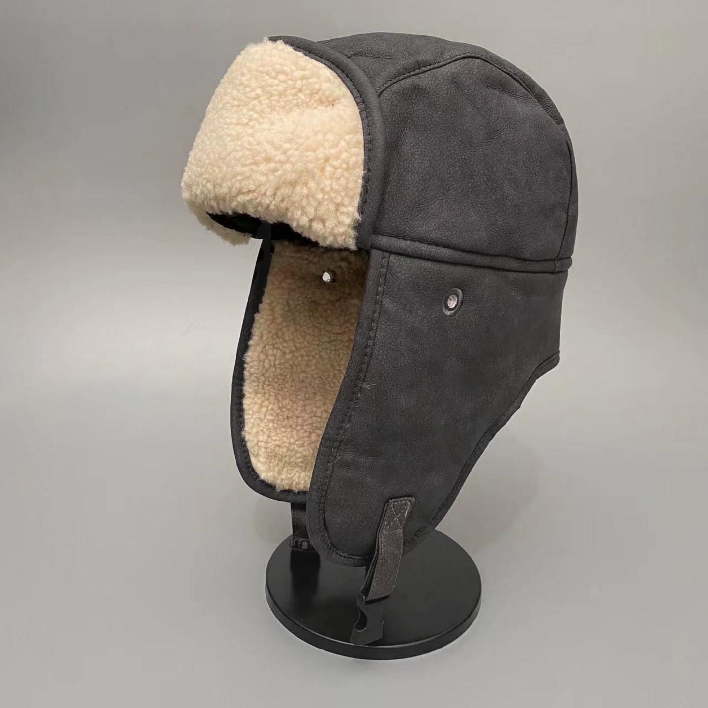 

Шапка для захисту вух, Вінтажна модна зимова потовщена тепла вітрозахисна шапка для жінок, з вуличною шапкою-авіатором для захисту вух ONE SIZE темно-сірий