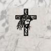Handgeschmiedetes schwarzes Eisen Wandkreuz Jesus Skulptur Christliche Altar Dekoration Gebetsraum Geschenk