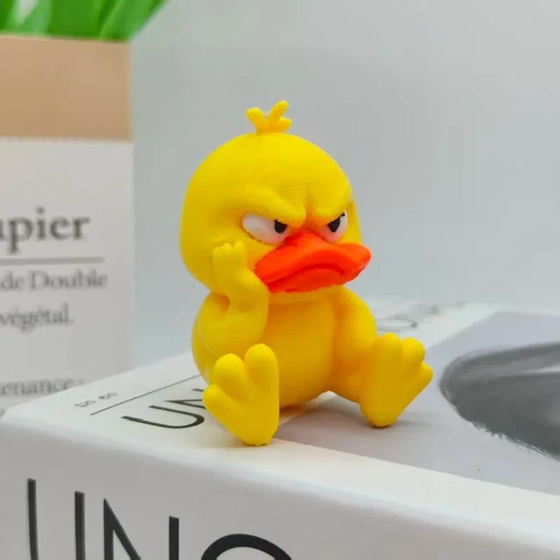 Impression 3D Statue Canard Jaune Colère Œil Blanc Canard Drôle, Humoristique Intérieur Extérieur Noël Décoration Maison et Décoration Voiture