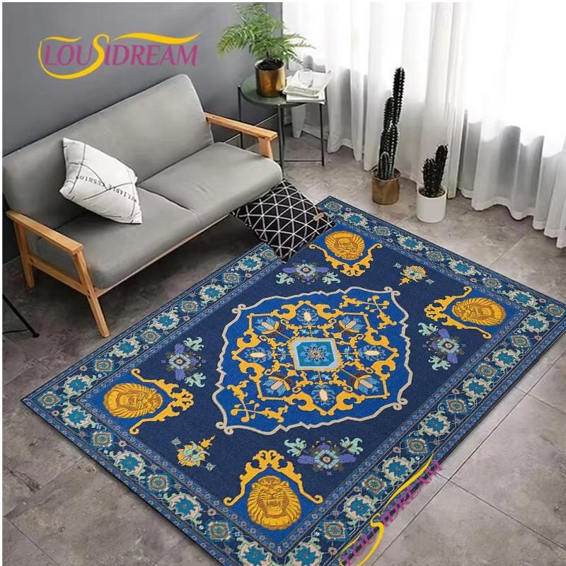 Vintage Floral Pattern Carpet for Living Room Bedroom Coffee Rug Kitchen Table Door Kids Unslip Floor Mat Birthday Gift