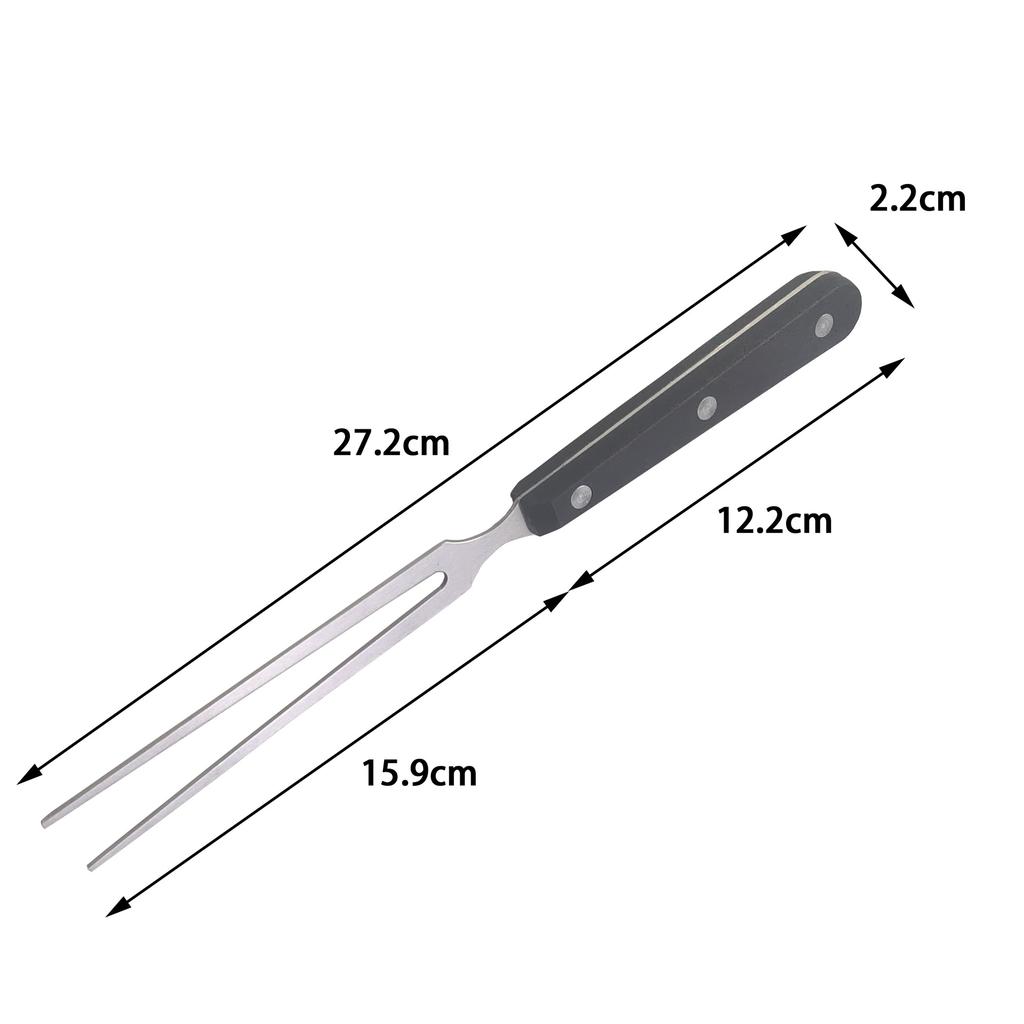 Stainless Steel Meat Fork with Wooden Handle for Cooking Grilling and Serving Durable Kitchen Utensil with Two Prongs