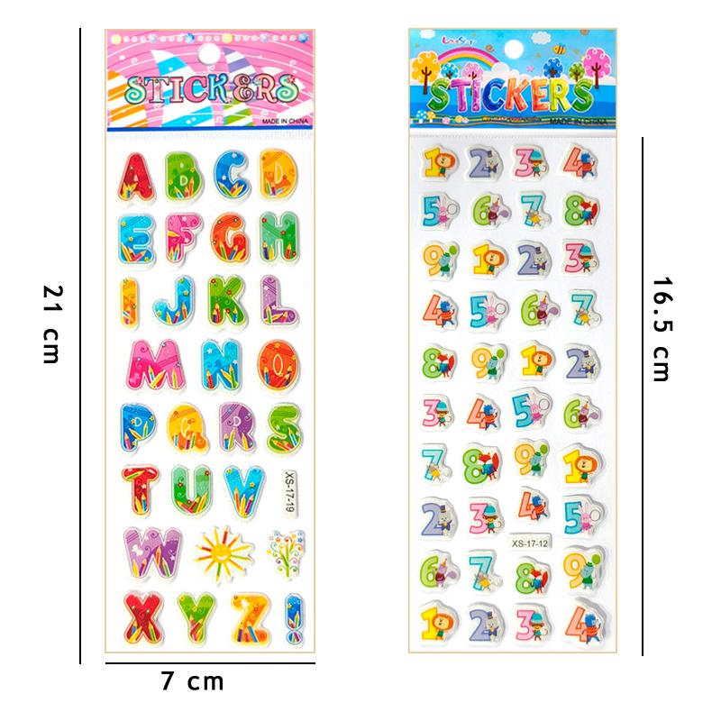 6/12 Sheets Letters Number 3D Puffy Stickers English Alphabet Birthday Festival Gift for Adult Boy Girl Scrapbook Decoration ZYF