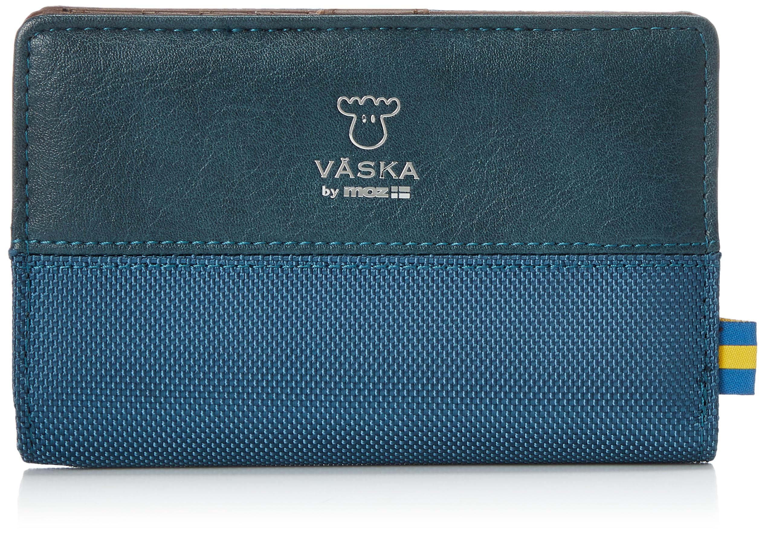 

VASKA by moz Кошелек-портмоне Veska Grucis с L-образной молнией для женщин, Компактный, Тонкий, Нейлон, Синтетическая кожа, ПУ-кожа, Отделение для монет, VS-0122 (синий)