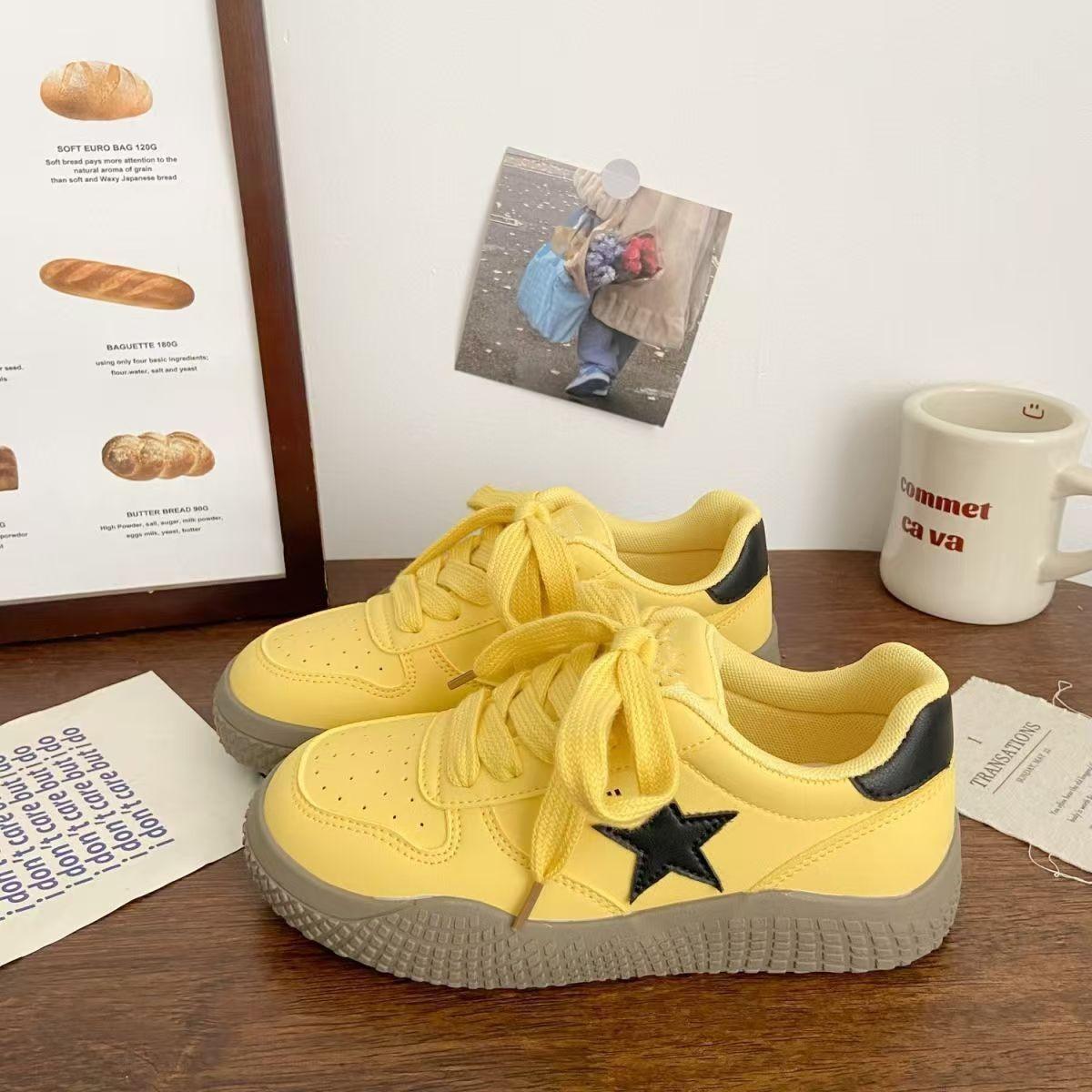 

Star little white shoes women s Hong Kong style chic explosion 2025 new versatile ins tide breathable casual board shoes 40 жовтий