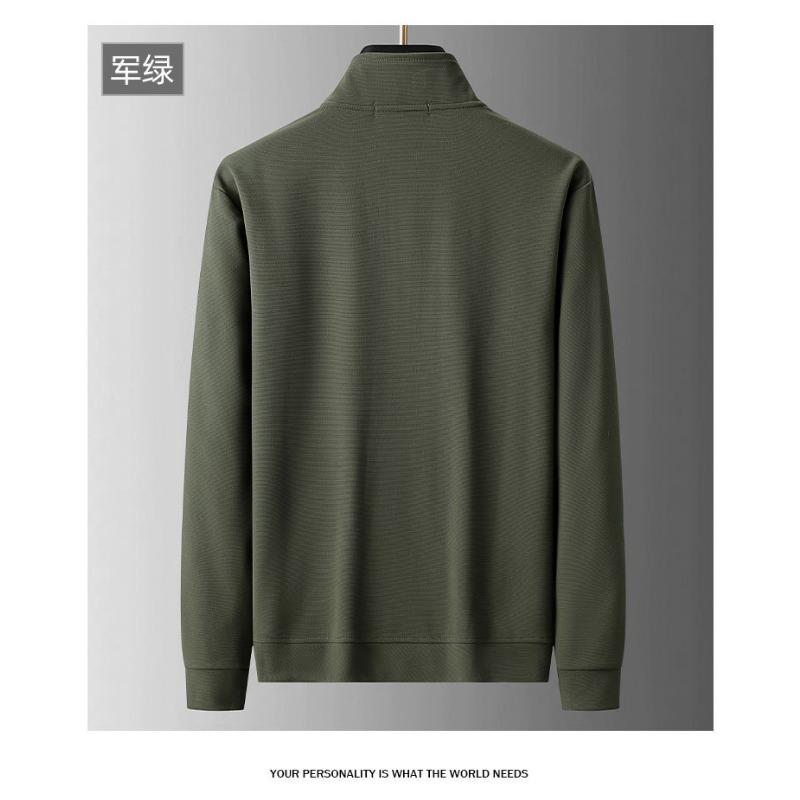 Men S Half Zip Stand Collar Long Sleeve Pullover Sweatshirt Casual