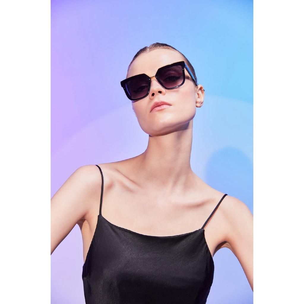 Ochelari de soare negri supradimensionați pentru femei Apsu031601