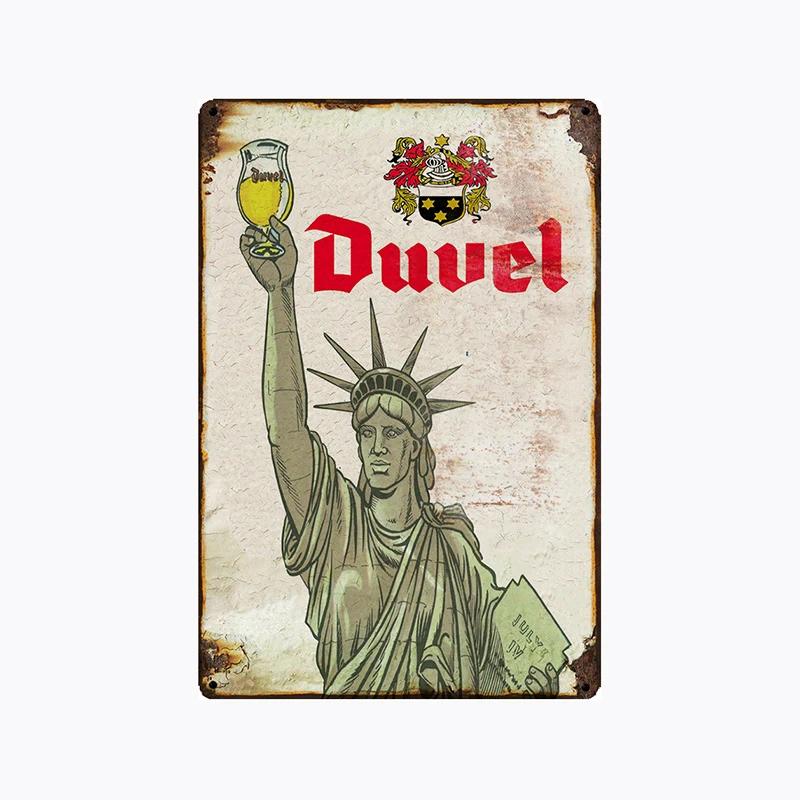 [ Mike86 ] Duvel Belgio BIRRA Latta metallica Segno da parete Targhetta Retro Poster Vino Pittura Decorazione Pub LTA-2032 20*30 CM