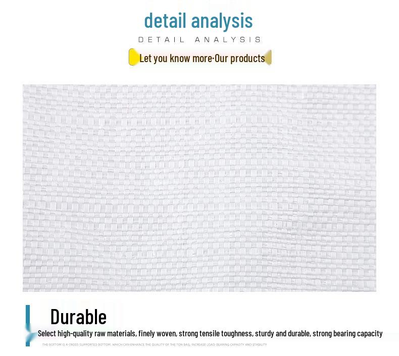 White Industrial Ton Bag, Four Loops, No Bottom Support, High Load Capacity, Available In 1 Ton and 2 Ton Sizes