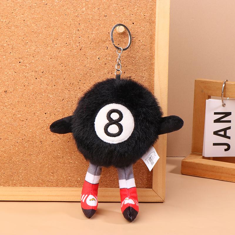 Cartoon Voetbal Pluche Speelgoed Sleutelhanger Biljart Volleybal Dumbbells Knuffel Pop Hanger Autosleutelhanger Rugzak Tas Decoratie Kinder Cadeau