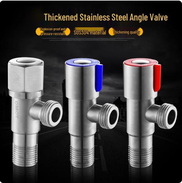Explosion-Proof Stainless Steel Angle Valve for Hot/Cold Water - Ideal for Kitchens, Bathrooms, and Washing Machines
