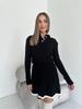 European & American Casual Long Sleeve Knit Sweater and Short Skirt Two-Piece Set for Women