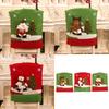 Chair 3d Christmas Cover Home Dining Seat Decor Party Reindeer Santa Snowman