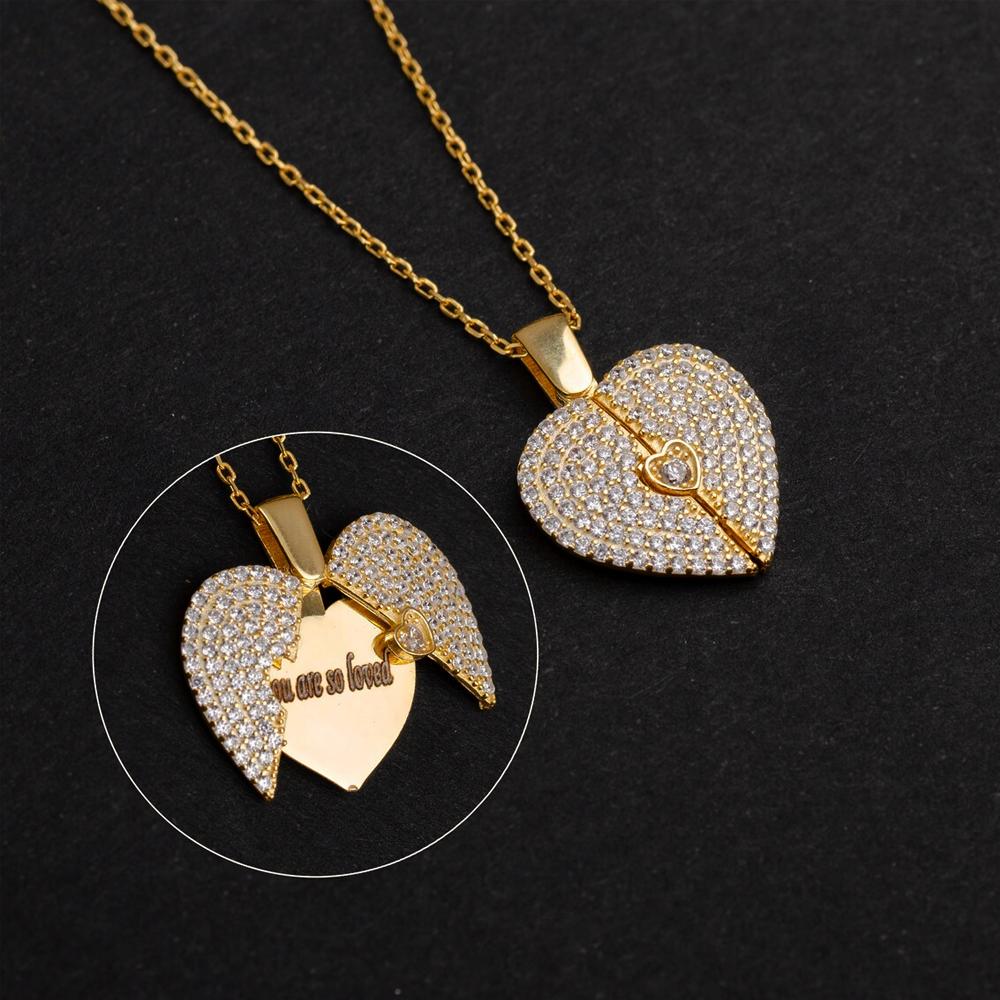 Atoztide Gravur Name Herz Halskette Personalisiert Versteckte Botschaft Edelstahl Schmuck Anhänger für Frauen Kette Geburtstagsgeschenk