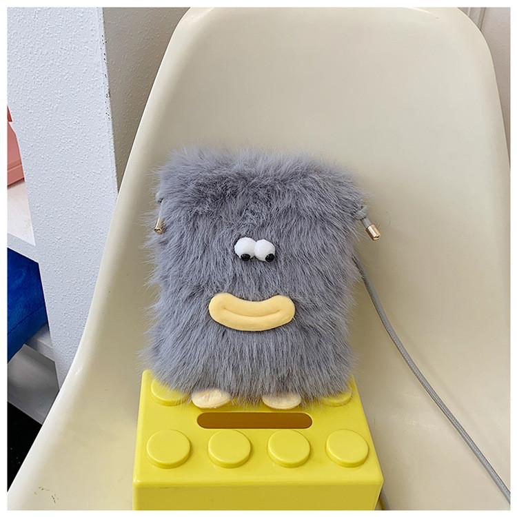 Plush Cartoon Shoulder Bag With Magnetic Closure For Daily Use