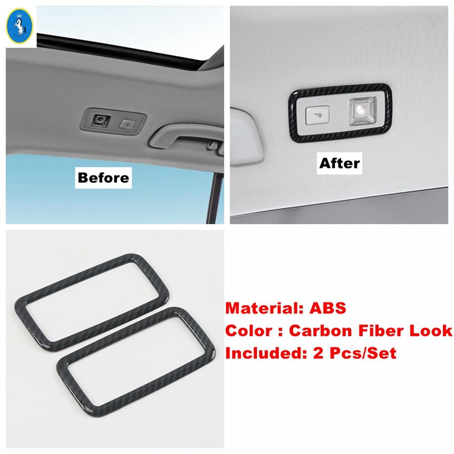 Car Accessories Window Lift Button / Water Cup / Pillar A Speaker Cover Trim For Volkswagen T-Roc T Roc 2018 - Carbon Fiber