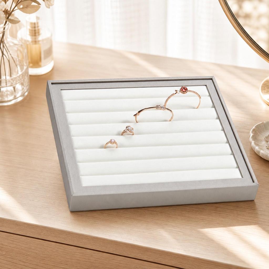 Jewelry Display Tray with Raised Frame Sturdy for Home Storage