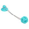 Suction Cup Dog Chewing Toy Molar Spherical Leaker Sucker Bell Dog Rope Ball Toy for DogsLake Blue