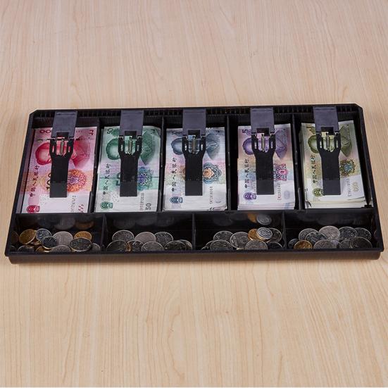 5 Grid Money Cash Coin Register Cashier Box Insert Tray Storage Drawer Organizer