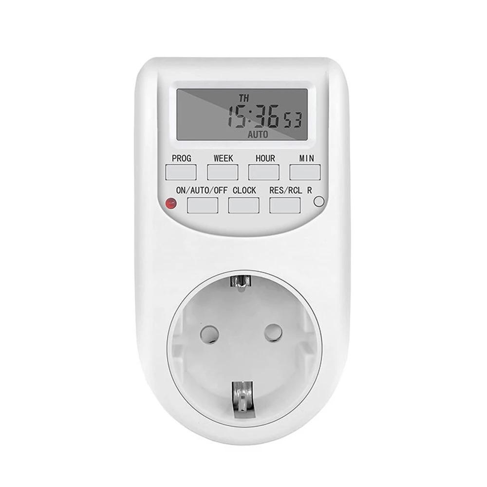 Digital Programmable Timer Socket for Energy Saving - EU Compatible Kitchen Switch with Weekly/Daily/Hourly Timing Control