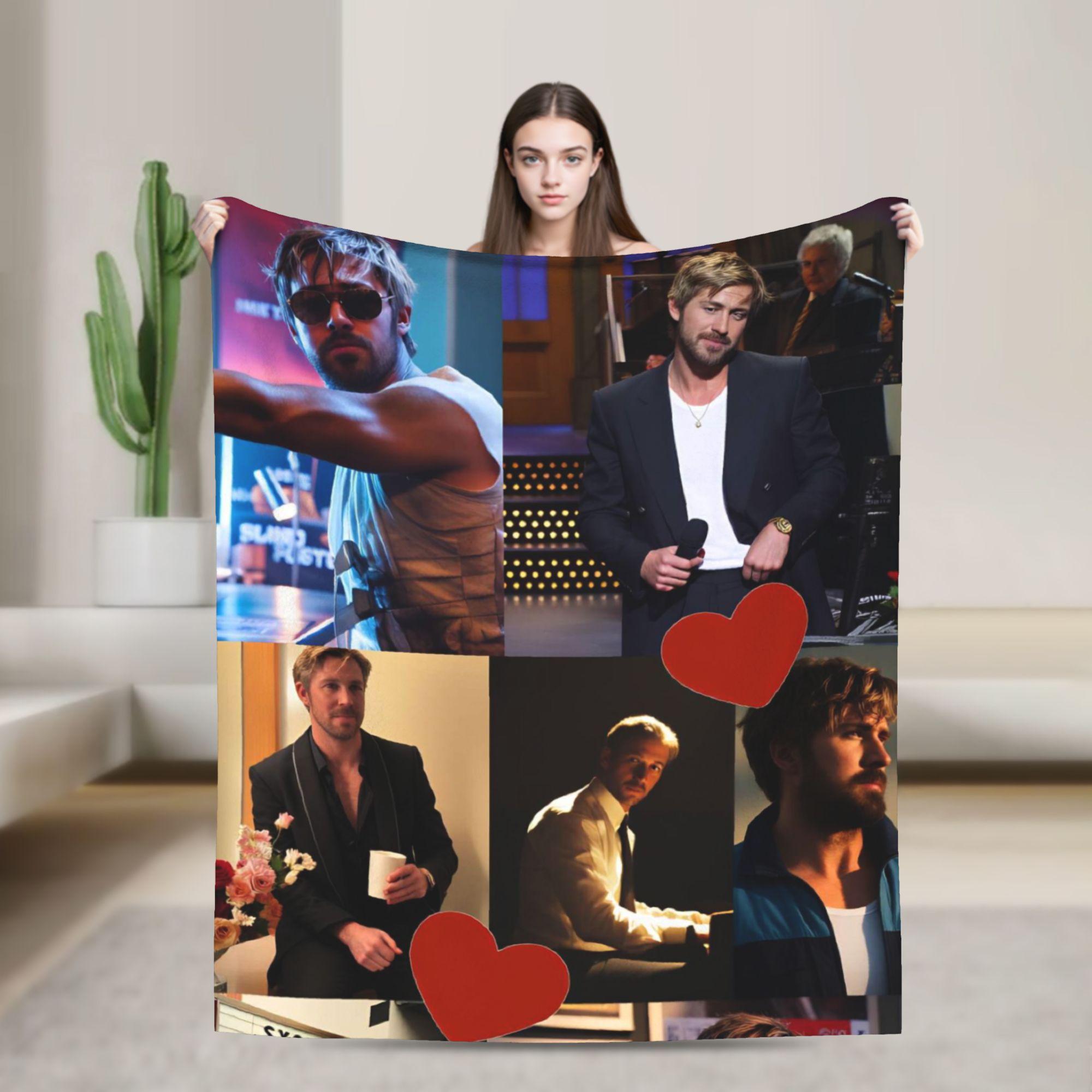 

Soft Cozy Blankets Travel Ryan Gosling Collage Throw Blanket Graphic Bedspread For Living Room 80x120cm