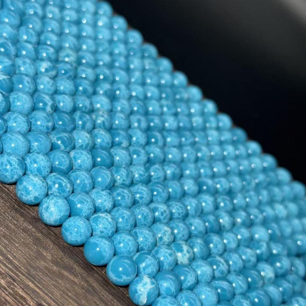 Sea Jasper and Larimar Stone Beads for DIY Bracelets and Necklaces