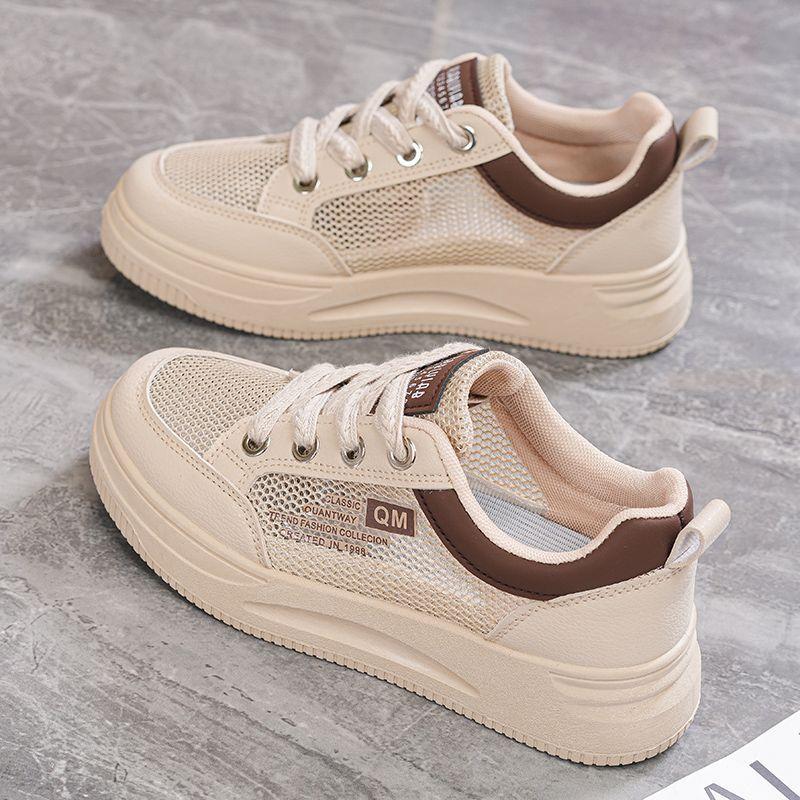 

Shoes Women s Summer Single Net Little White Shoes Breathable Thin Flat Bottom Versatile Casual Sports Board Shoes 40 коричневый