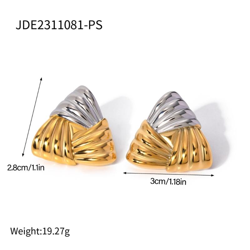 Handmade Gold Silver Geometric Studs Earrings Comfortable Ear Accessories Alloy Jewelry for Women Daily Or Party Wear