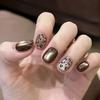 Brown Black Pink Colors Leopard Print Nail Stickers Self-Adhesive Nail Sliders  DIY Nail Decoration
